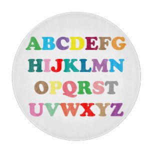 ABC's colorful lettering Cutting Board