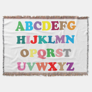 ABC's colorful lettering Throw Blanket