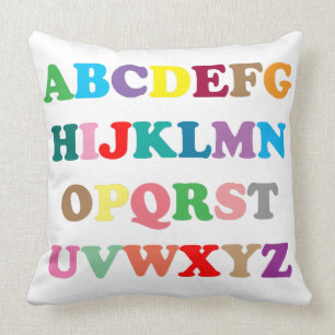 ABC's colorful lettering Throw Pillow