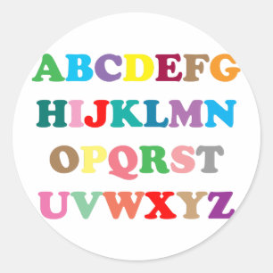 ABC's colorful letters Classic Round Sticker