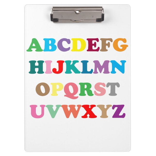 ABC's colorful text Clipboard (Front)