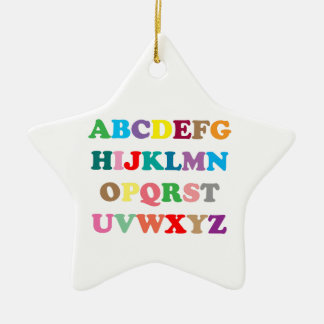 ABC's colourful letters Ceramic Ornament