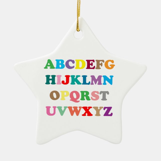 ABC's colourful letters Ceramic Ornament (Front)