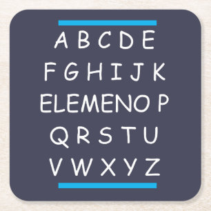 ABC's Funny Sarcastic Grammar English Teacher Joke Square Paper Coaster