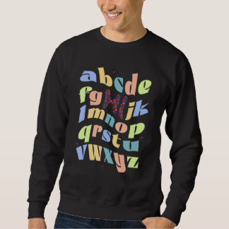ABCs Hi School Alphabet Groovy Teachers Kids Desig Sweatshirt