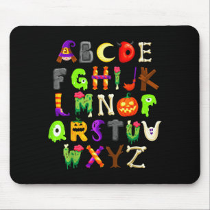 Abcs Learning Kindergarten Teacher Funny Halloween Mouse Pad