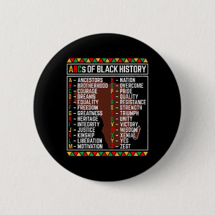 Abcs Of Black History Month Alphabet Learning For 2 Inch Round Button
