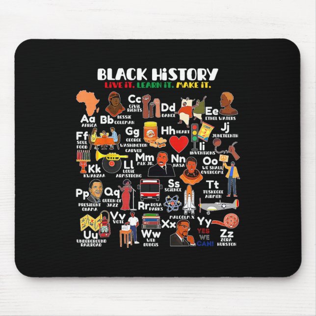 Abcs Of Black History Month Pride Live It Learn It Mouse Pad (Front)