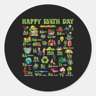 Abcs Of Earth Day Teacher Save Our Planet Nature E Classic Round Sticker