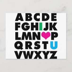 ABC's of Love Postcard