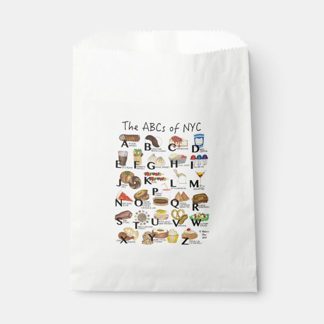ABCs of NYC Iconic New York City Foods Alphabet Favour Bag (Front)
