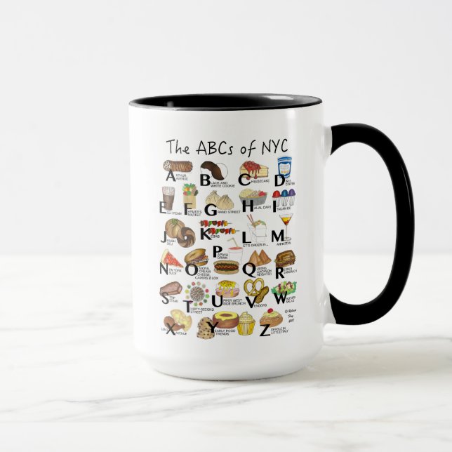 ABCs of NYC Iconic New York City Foods Alphabet Mug (Right)