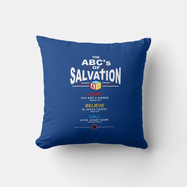 ABCs of Salvation Throw Pillow (Front)