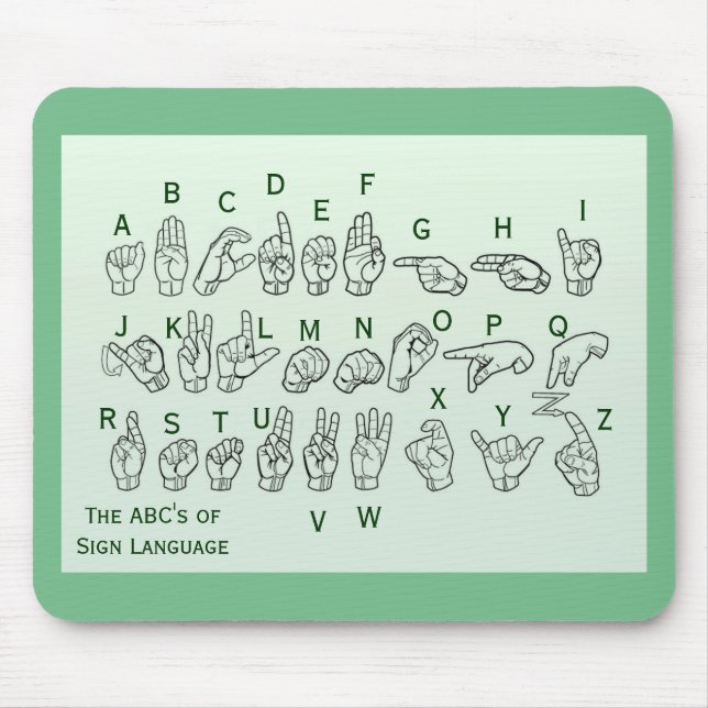 ABCs of Sign Language Mousepad by Janz (Front)
