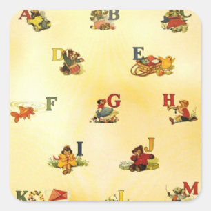 ABC's Sticker/Seal Template Square Sticker