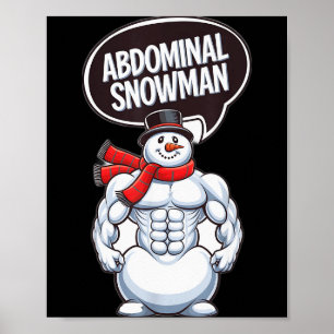 Abdominal Snowman 6 Pack Abs Christmas For Men Gym Poster