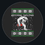 Abdominal Swoleman Yeti Fun Christmas Gym Weightli Classic Round Sticker<br><div class="desc">Abdominal Swoleman Yeti Fun Christmas Gym Weightlifter Gift</div>