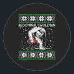 Abdominal Swoleman Yeti Fun Christmas Gym Weightli Classic Round Sticker<br><div class="desc">Abdominal Swoleman Yeti Fun Christmas Gym Weightlifter Gift</div>