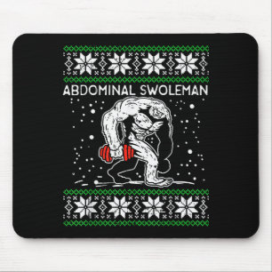 Abdominal Swoleman Yeti Fun Christmas Gym Weightli Mouse Pad