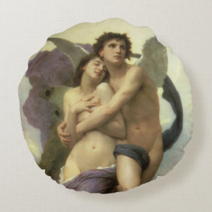 Abduction (aka Ravishment) of Psyche by Bouguereau Round Pillow