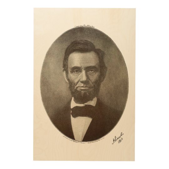 Abe Lincoln American President Vintage Portrait US Wood Wall Art