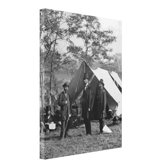 Abe Lincoln and A. Pinkerton battlefield Antietam Canvas Print
