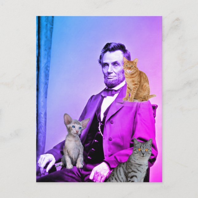 ABE LINCOLN CAT LOVER POSTCARDS (Front)