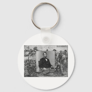 Abe Lincoln "Destroy Enemies" Wisdom Quote Gifts Keychain
