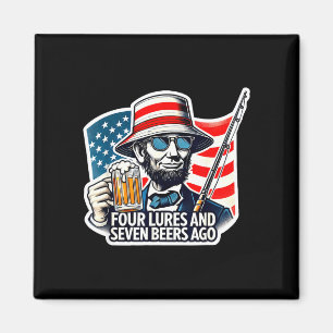 Abe lincoln four lures seven beers ago fishing magnet