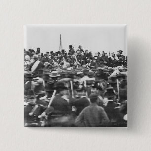 Abe Lincoln Gettysburg Address: End of Civil War 2 Inch Square Button