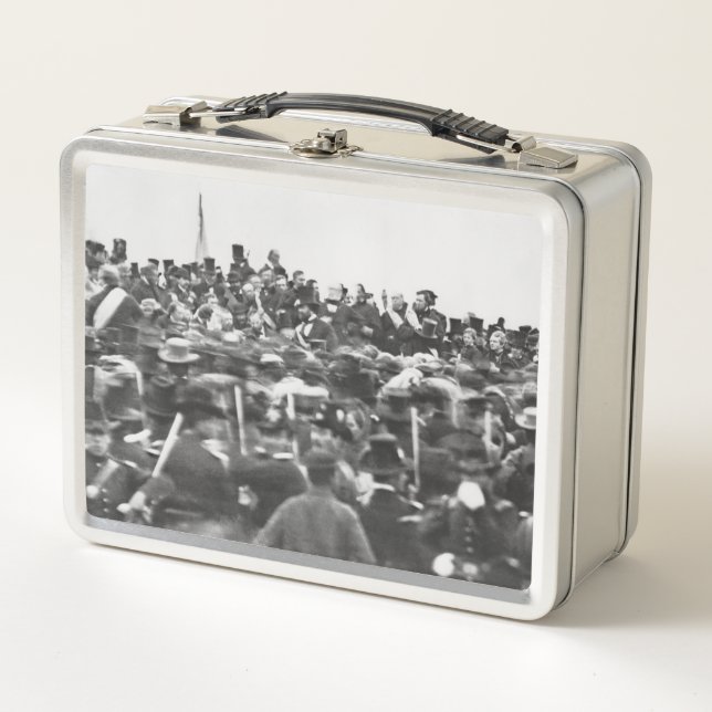 Abe Lincoln Gettysburg Address: End of Civil War Metal Lunch Box (Front)