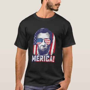 Abe Lincoln Merica 4th Of July Usa Patriotic Grap T-Shirt