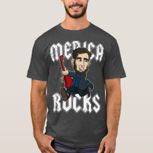 Abe Lincoln Merica Rocks USA Patriotic 4th of July T-Shirt