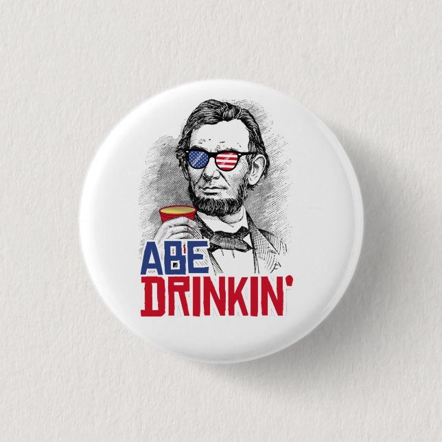 Abe Lincoln Party Bro 1 Inch Round Button (Front)