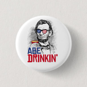 Abe Lincoln Party Bro 1 Inch Round Button