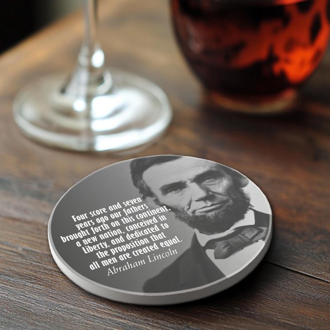 Abe Lincoln Quotation - Gettysburg Address Coaster (Abraham Lincoln Quote Coaster)