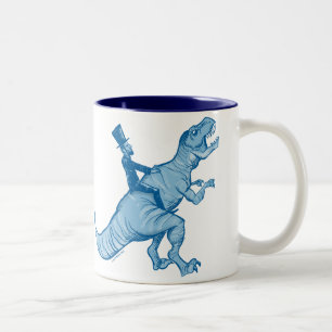 Abe Lincoln Riding A T-Rex Coffee Mug