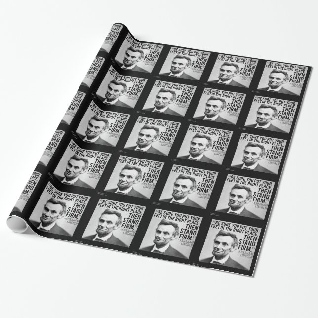 Abe Lincoln & "Stand Firm" Quote Wrapping Paper (Unrolled)