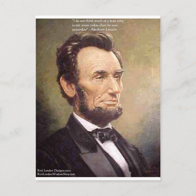 Abe Lincoln "Wiser Quote Cadeaux Tee - shirt Carte (Devant)