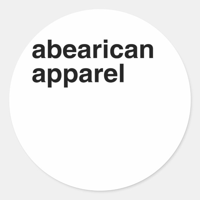 Abearican Apparel Classic Round Sticker (Front)