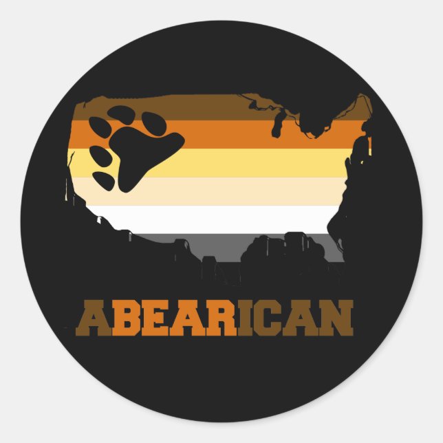 ABEARICAN -- CLASSIC ROUND STICKER (Front)