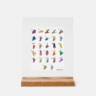 ABECEDARY SIGNAL LANGUAGE ACRYLIC SIGN