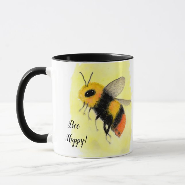 Abee Happy Aquarelle Bee Mug (Gauche)