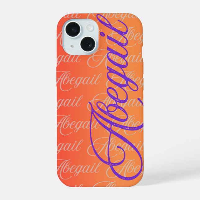 Abegail Repeating Name Pattern  iPhone 15 Case (Back)