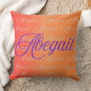 Abegail Repeating Name Pattern Throw Pillow