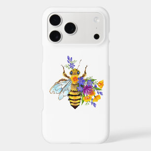 Abeille à fleurs avec plantes sauvages