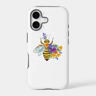 Abeille à fleurs avec plantes sauvages