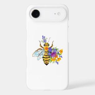 Abeille à fleurs avec plantes sauvages