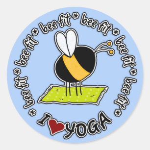 abeille adaptée - autocollant de yoga