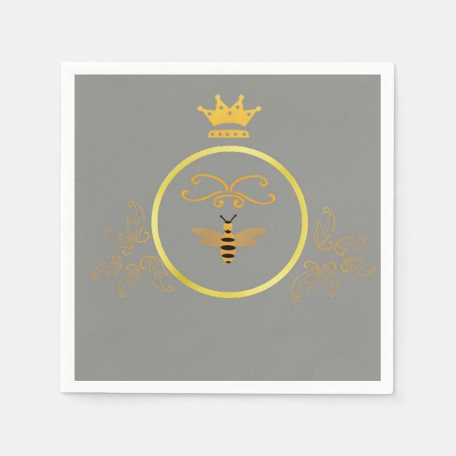 Abeille avec serviettes en papier couronne (Devant)